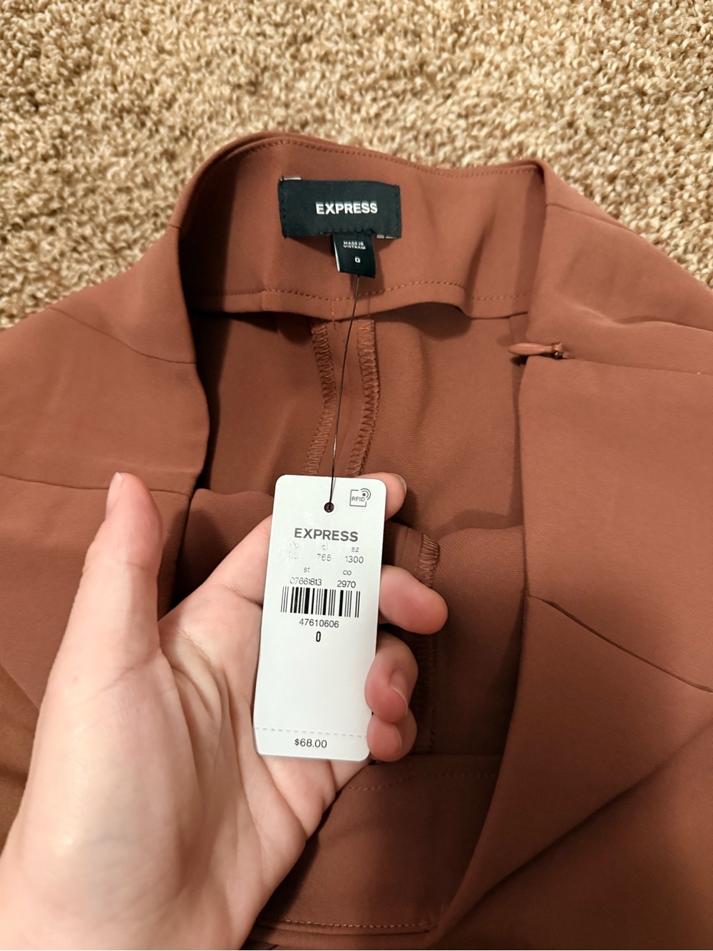 Express Rust-Brown Mini Skort - Picture 3 of 4